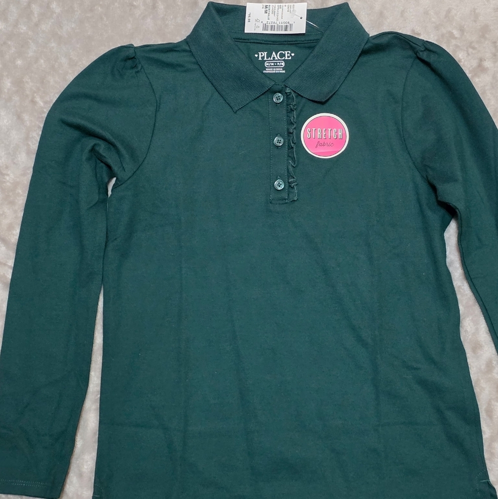 The Children's Place Dark Green Long Sleeve Polo